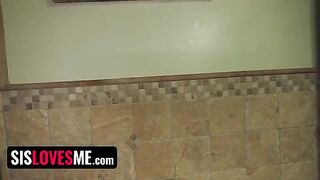 Pervert guy caught step sis Natalie Porkman wanking her pussy with a pillow