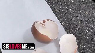 Curvy step sis Dana Wolf seduces step bro in the kitchen