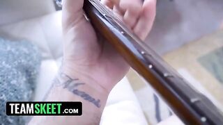Two step sisters Demi Sutra and Evelin Stone share BF’s penis