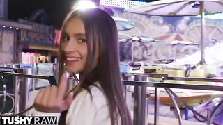 TUSHYRAW Perfect petite Vanessa experiences intense anal stretching in a steamy session