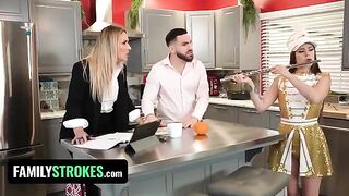 Stepdaughter Josie Tucker gets her big juicy tits covered in cum