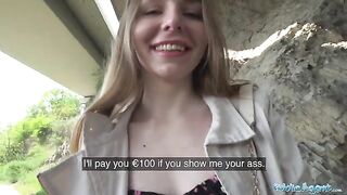 Long haired Ukrainian girl fucked outdoors for cash