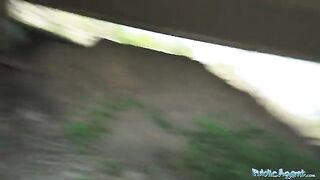 Long haired Ukrainian girl fucked outdoors for cash