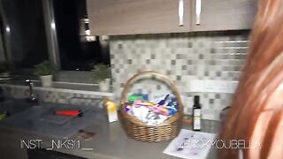 A cute girl got fucked by a pool cleaner, ending with cum in her pussy