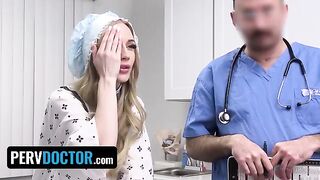 A religious teen, played by the stunning Emma Starletto, undergoes a medical check after intense action