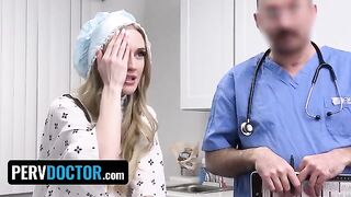 A religious teen, played by the stunning Emma Starletto, undergoes a medical check after intense action