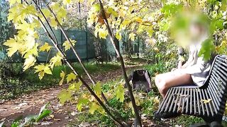 A flash of dick in the park, a MILF can't resist titty fuck