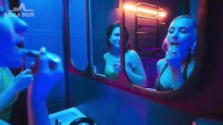 A girl was picked up in the toilet of a night club and tasted her pussy
