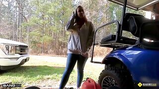 The lucky mechanic plugged a busty blonde babe’s engine with his hard rod in a steamy encounter