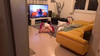 Pervert guy got caught by stepsister while watching porn videos
