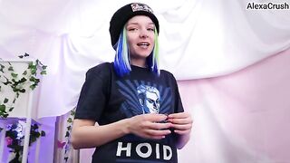 A hot chick is jerking her cock, making you do the same