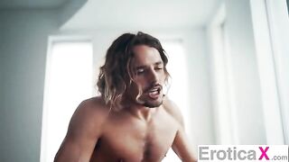A hot brunette has a lazy afternoon with intense erotic sex