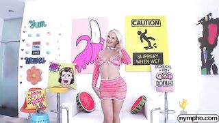 Skinny blonde gets her pussy filled with sticky cum by Slimthick Vic