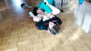 Girl squirts on the floor, gets a huge load in return