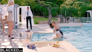 Two hungry girls Kaisa & Eveline getting fucked by a hotel employee in a steamy threesome