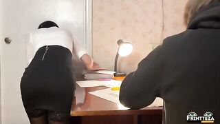 Instead of the exam, the student got fucked by her teacher in a hard way