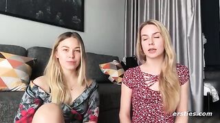 Sexy amateur babes are having their first experience together