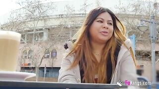 Amateur and fat Latina Yiyi Candy exposes herself in public before getting fucked hard
