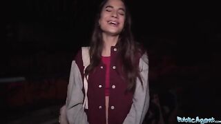 Hot French model makes a quick buck by fucking outdoors for cash