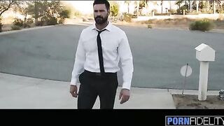 Tattooed and big-titted housewife Anna Bell Peaks gets pounded hard by the pool
