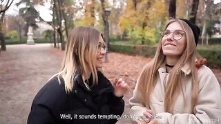 Two hot European girls getting fucked by two guys in an orgy