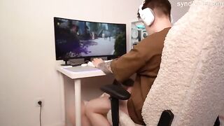 Decided to distract him with a blowjob and anal surprise, I did it