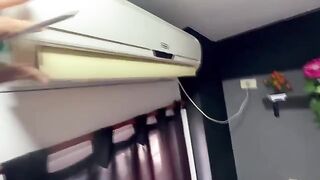 A hot woman has sex with the AC repairman because she cannot pay him