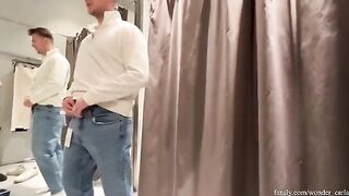 Shopping and sneaky sex in the fitting room, almost caught