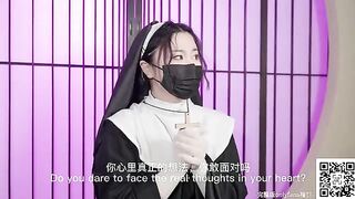 A nun, longing for intimacy, wears sexy clothes and seduces a man