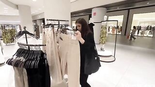 We almost got caught fucking in a public fitting room!