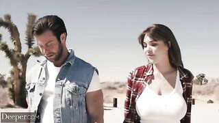 A girl has fun on the car hood with her boyfriend’s friend, Seth