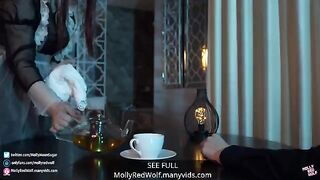 The Lord spanks and fucks his clumsy maid, MollyRedWolf in a steamy scene