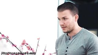 Two sexy masseuses from Nuru Massage give an unforgettable experience to their client with Whitney Wright