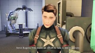 Agent Carter checks out Captain America's impressive size