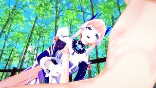 Kokomi enjoys cock sucking in this 3D hentai