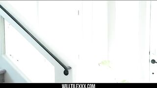Big-breasted maid Jackie Hoff gets her bush hammered by a huge cock