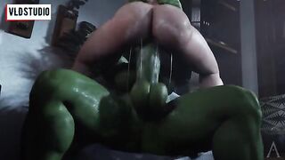 Futanari Marvel Heroes fuck each other in a steamy anime scene