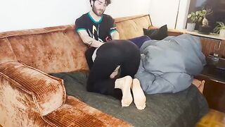 Real couple sex, passionate and intimate, under the blanket