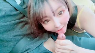 A juicy girl was fucked in her car by a guy with a huge cock