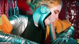 Atomic Heart! Threesome with ballerinas! Femdom. A spicy mix of latex and control