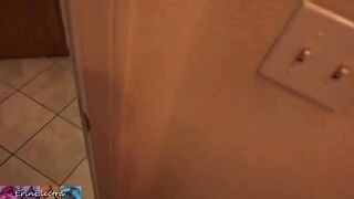 A stepson masturbates while his stepmom prepares for bed, getting caught