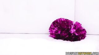 Petite Aliya Brynn gets pounded by 7 BBCs in a gangbang
