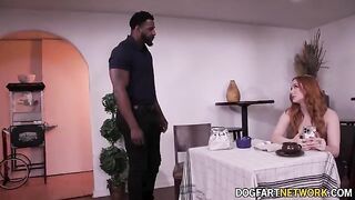 Redhead hottie Madison Morgan gets pounded by a monster
