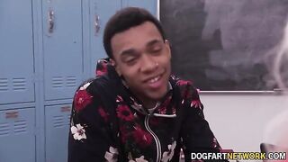 Two huge black cocks fucked cute blonde Heather Honey in DP