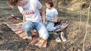 You can go camping with such a whore in the woods