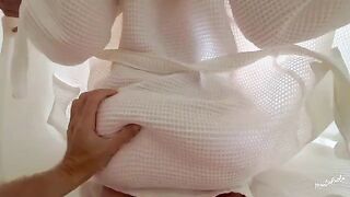 I shake my juicy ass for my stepbrother to see