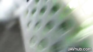 Two cute JAV girls Reika and Mio getting fucked by many guys