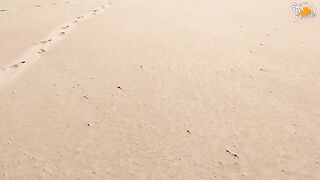 Couple engaged in real public sex right on the beach in Valencia