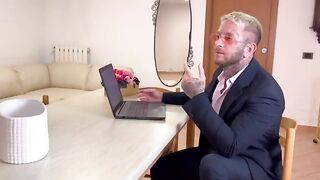 Italian secretary gets fucked hard by her boss and squirts on his dick