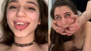 Cute girl is innocent on the streets but a slut in bed